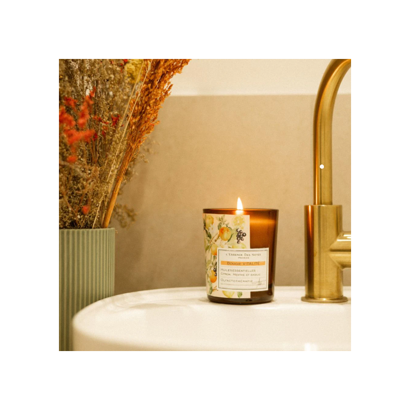 Bougie citron et basilic - vitalité 180g