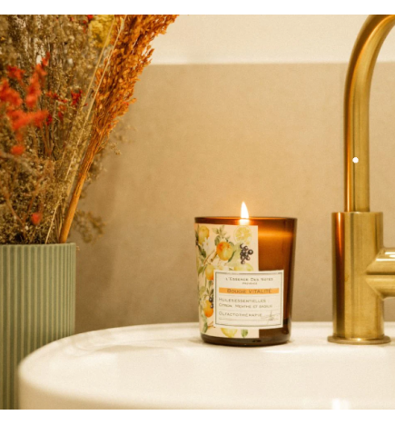 Bougie citron et basilic - vitalité 180g