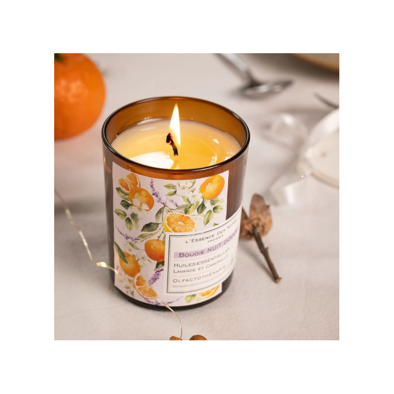 Bougie Lavande et camomille - nuit douce 180g Bougie Lavande et camomille - nuit douce 180g